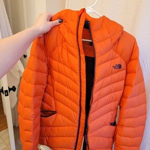 Northface, womens XL down jacket! Orange